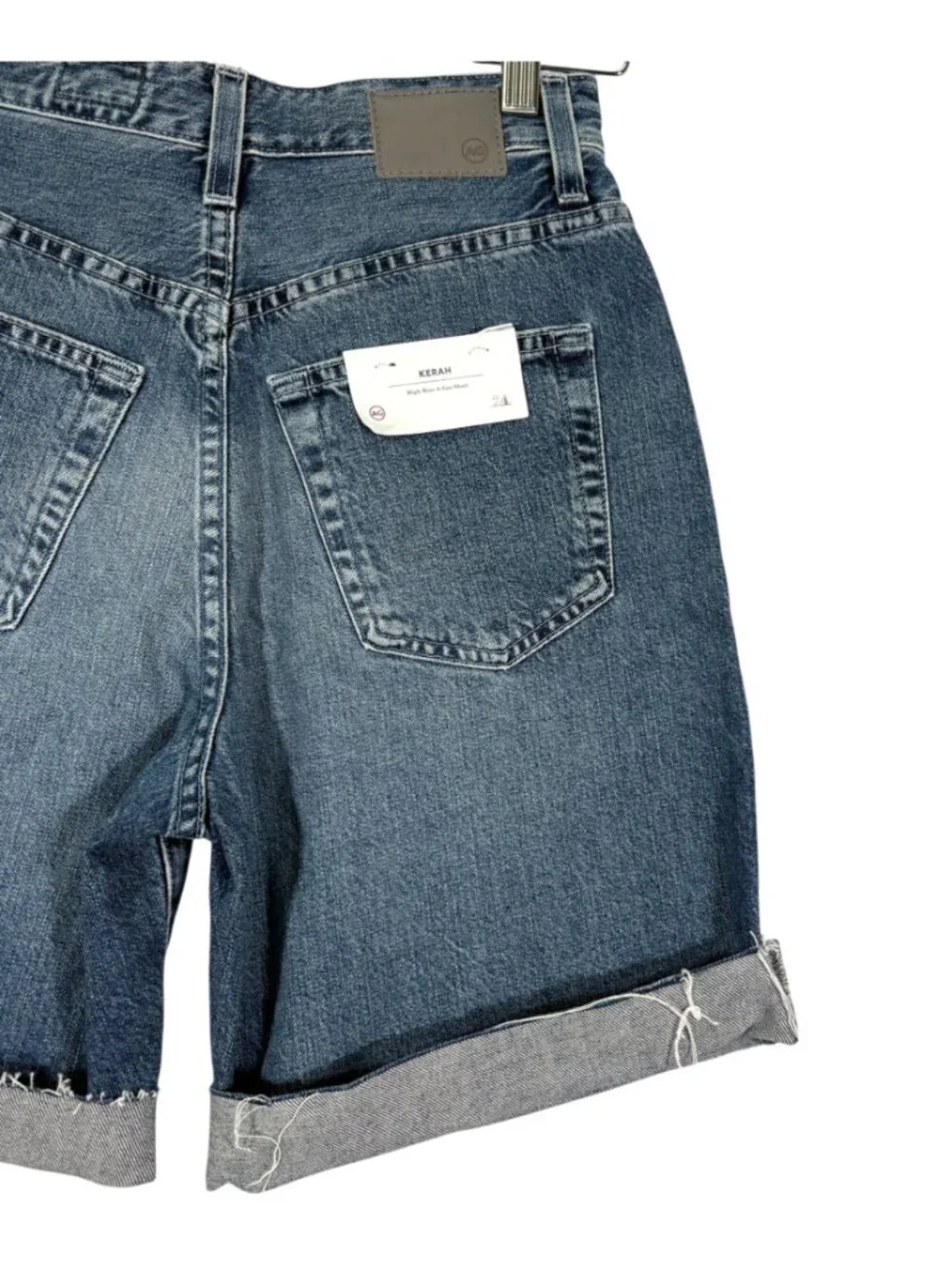 NEW AG Adriano Goldschmied Kerah Long Jean Shorts Size 24 - Picture 7 of 10